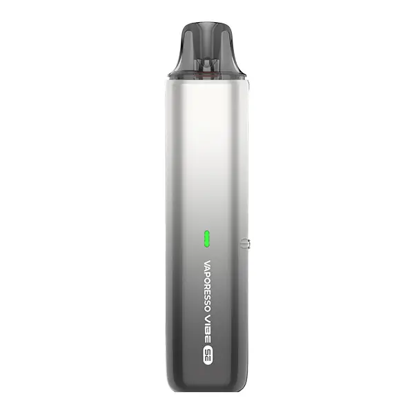 Vaporesso Vibe SE Pod Kit in Silber-Schwarz – Pod-System von vorne