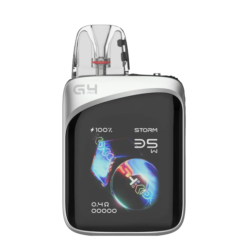 Uwell Caliburn G4 Pro Koko Pod Kit in Weiß-Silber mit Farbdisplay, Frontansicht