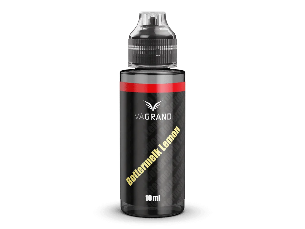 Vagrand Bottermelk Lemon Longfill 10ml in schwarzer Flasche mit gelbem Schriftzug