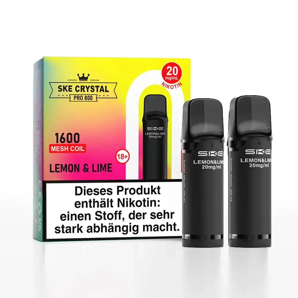 2x SKE - Crystal 800 Pro Prefilled Pod - Lemon & Lime
