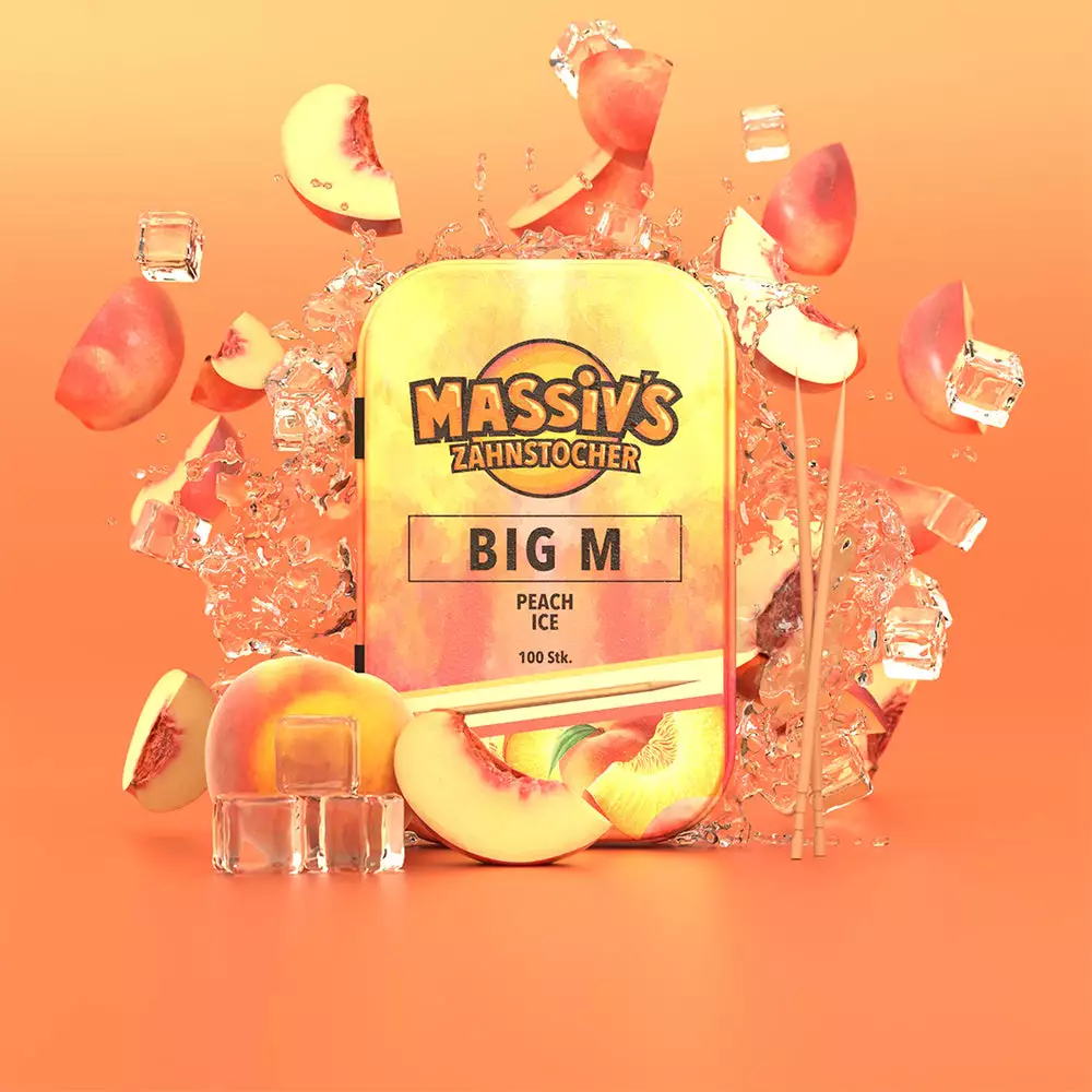 Massiv Big M - 100 Zahnstocher in einer Metallbox