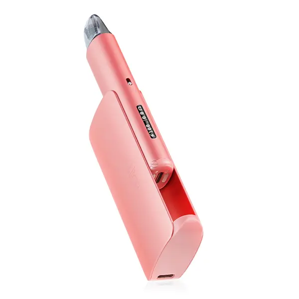 DotMod dotPod Go Kit Limited Edition – rosafarbene Akkueinheit mit aufgestecktem Pod, Seitenansicht