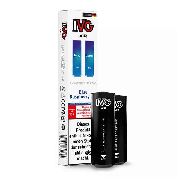 2x IVG Air Prefilled Pod - Blue Raspberry Ice - 20mg/ml