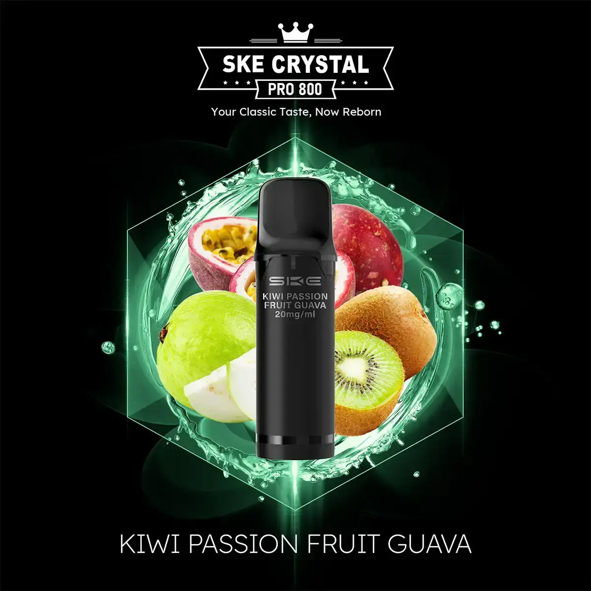 2x SKE - Crystal 800 Pro Prefilled Pod - Kiwi Passion Fruit Guava