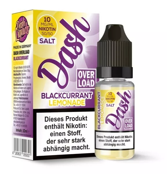 Dash Overload - Blackcurrant Lemonade - 10ml Nikotinsalz-Liquid