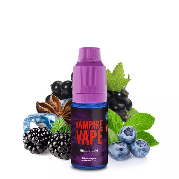 Vampire Vape Heisenberg 10ml Liquid – Flasche mit lila Deckel, Brombeeren, Blaubeeren und Sternanis