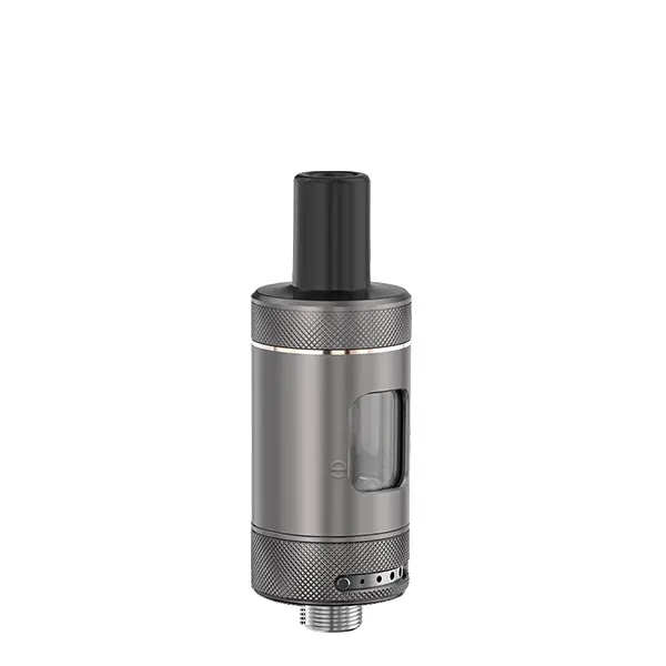 Innokin CoolFire Z Air Tank Verdampfer in Gunmetal/Grau, Frontansicht mit Sichtfenster