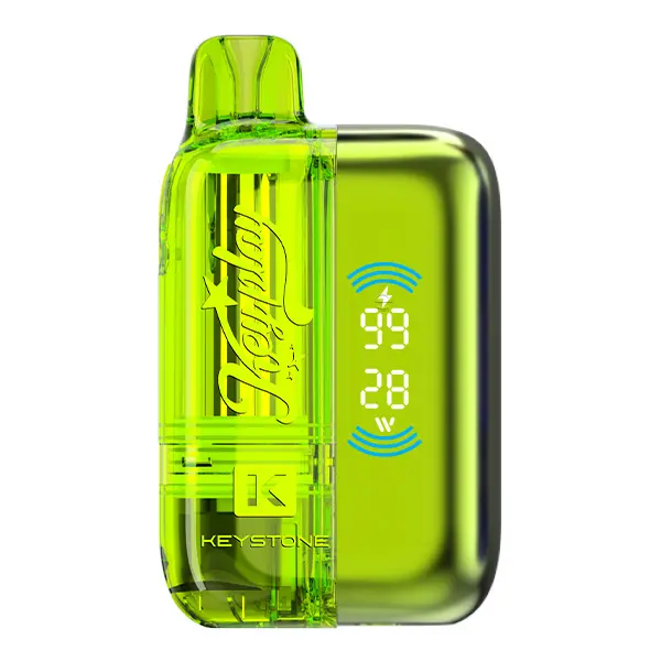 Keystone Keyplay Pod Kit in Neongrün mit transparentem Gehäuse und rundem Display