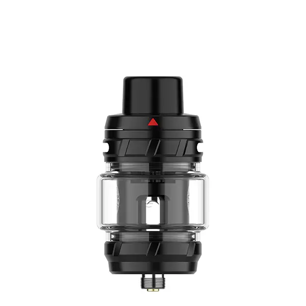 Vaporesso iTank T Verdampfer Dual Mesh in Schwarz, Glasverdampfer mit dunklem Gehäuse, Seitenansicht