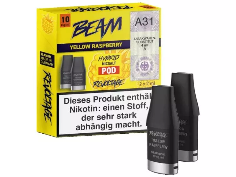 2x Revoltage Beam Prefilled Pod - Yellow Raspberry