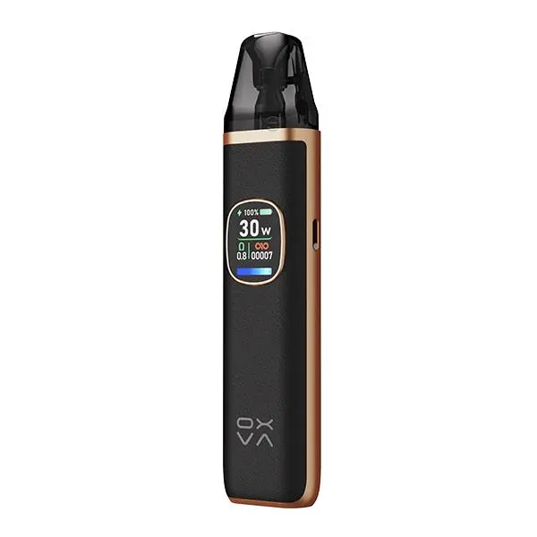 Oxva Xlim Pro 2 Kit in Schwarz-Gold mit farbigem Display, schlankes Pod-System
