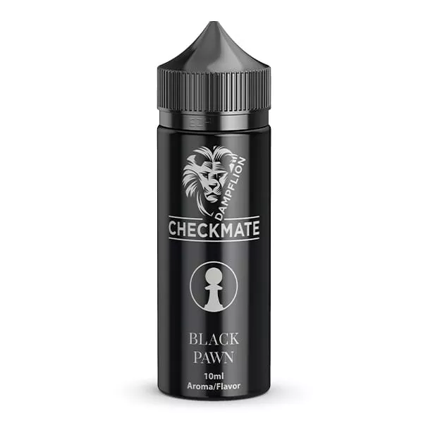 DampfLion Checkmate Black Pawn Longfill 10ml schwarze Flasche schlichte Frontalansicht