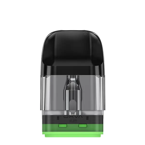 Oxva Xlim EZ Ersatz-Pod in Grün-Transparent, Seitenansicht mit sichtbarem Verdampferkopf