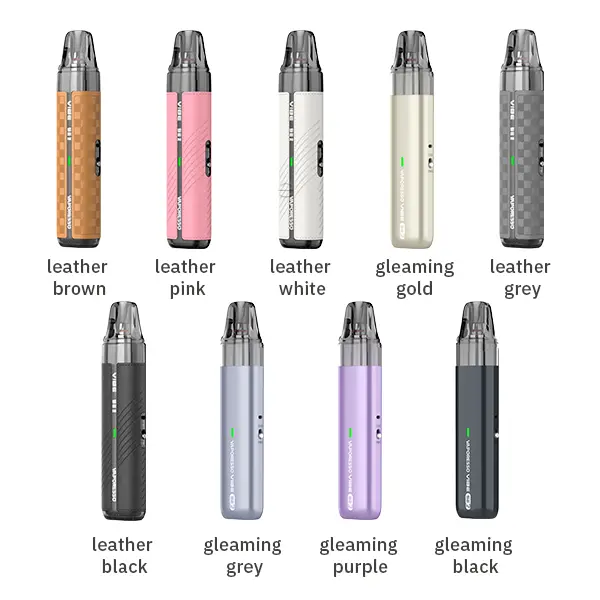 Vaporesso Vibe SE 2 Pod Kit – alle 9 Farbvarianten: Leather Brown, Pink, White, Gleaming Gold, Black, Grey, Purple und mehr