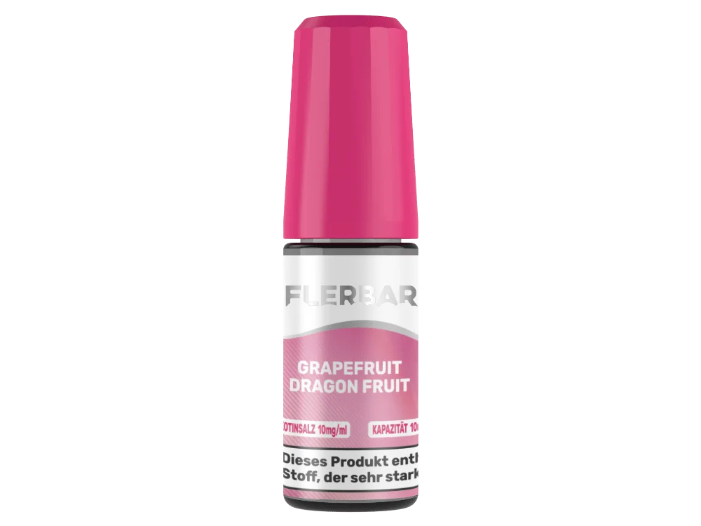 Flerbar Grapefruit Dragon Fruit 10ml Nikotinsalz-Liquid in pinkfarbener Flasche – Frontansicht