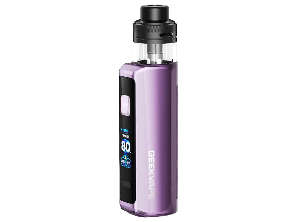 GeekVape Aegis Force E-Zigaretten Set in Violett, Box-Mod mit Verdampfer, seitliche Ansicht