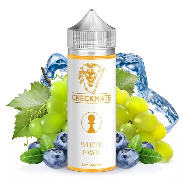 DampfLion Checkmate White Pawn Longfill – 60ml Flasche mit weißen Trauben, Blaubeeren und Eiswürfeln