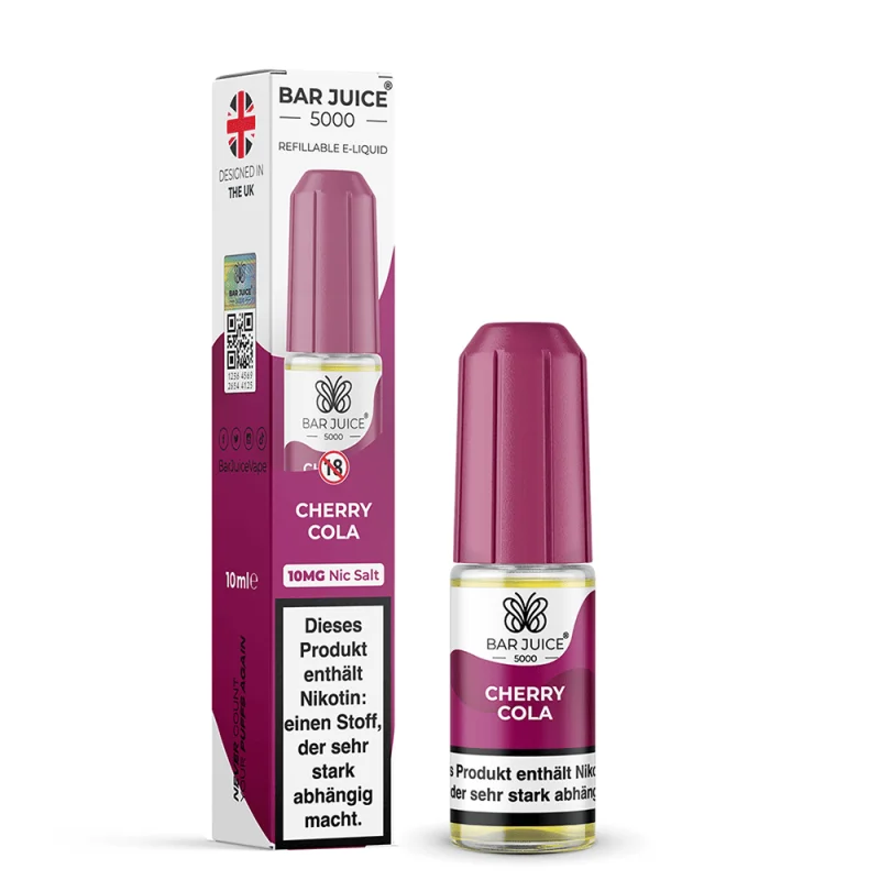 Bar Juice 5000 Cherry Cola Nikotinsalz-Liquid 10ml – lila Flasche mit Umverpackung