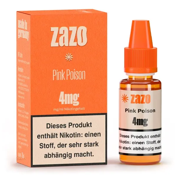 ZAZO Classics Pink Poison 10ml Liquid 4mg – orangefarbene Faltschachtel mit Flasche
