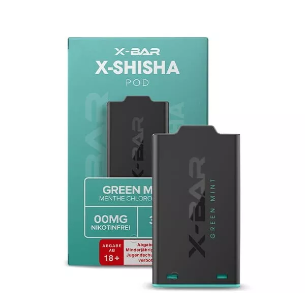 1x X-Shisha by X-Bar Prefilled Pod - Green Mint 0mg/ml 1x X-Shisha by X-Bar Prefilled Pod - Green Mint 0mg/ml