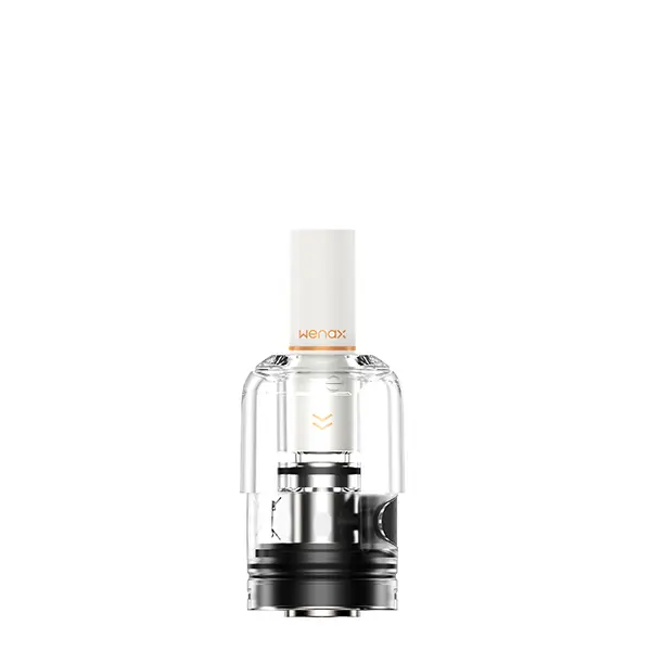 source549384.jpg GeekVape S0.8 Ersatz-Pod – transparenter Pod mit weißem Mundstück, sichtbarer Coil, Einzelansicht