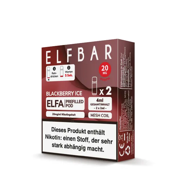 elfbar-elfa-blackberry-ice-2.jpg Elfbar Elfa Prefilled Pod Blackberry Ice 20mg/ml Verpackung 2er-Pack mit Produktdetails