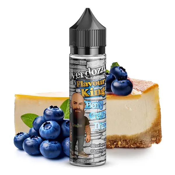 Lädla Juice OverdozzD Berry Cream Dream Longfill – 60ml Flasche mit Blaubeeren und Käsekuchen-Motiv, Frontansicht