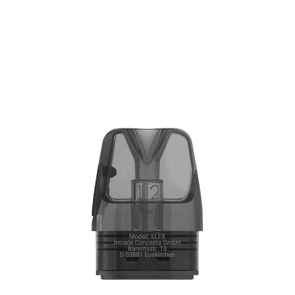 Elfbar ELFX Refillable Pod, dunkelgrauer transparenter Pod, Frontansicht