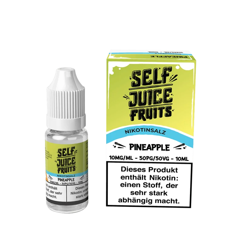 Self Juice Fruits Pineapple Ice 10ml Nikotinsalz-Liquid, grün-weiße Flasche mit Verpackung