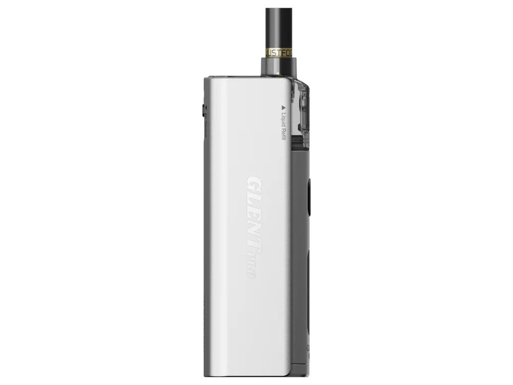 JustFog Glent Pro Kit in Silber/Weiß – schlankes Pod-System, Seitenansicht