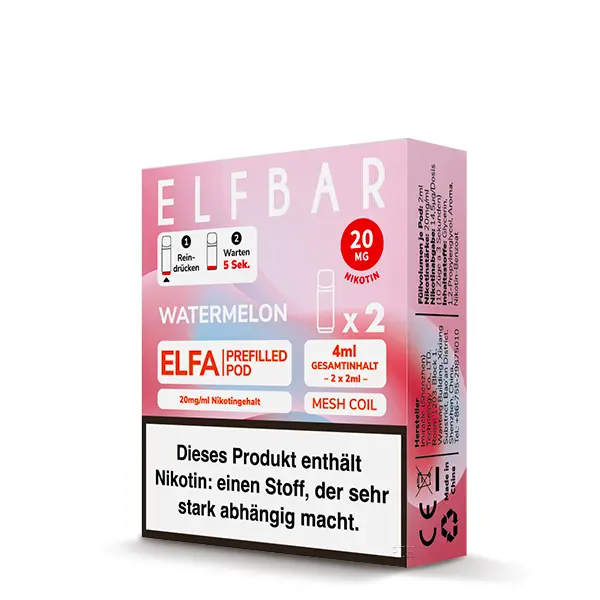 2x Elfbar Elfa Prefilled Pod - Watermelon 20mg/ml