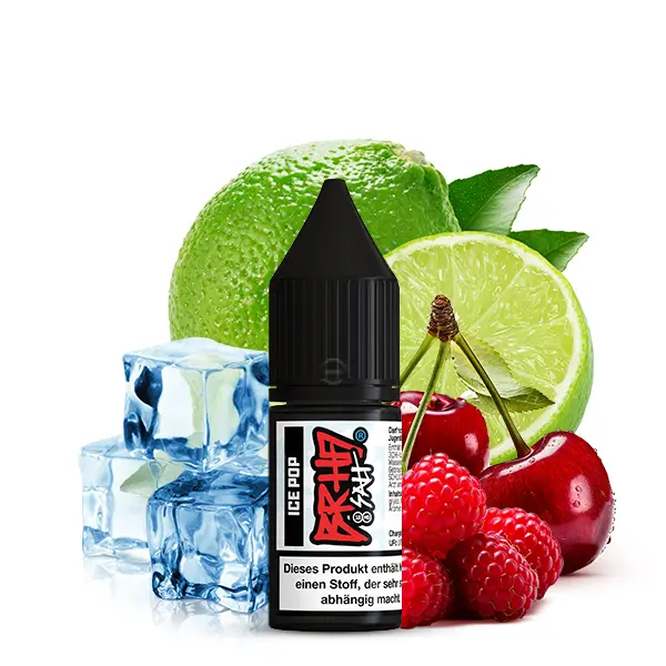 10ml Flasche Electric Punch Ice Pop Nikotinsalz-Liquid von Barehead mit Kirsch- und Limettenmotiv