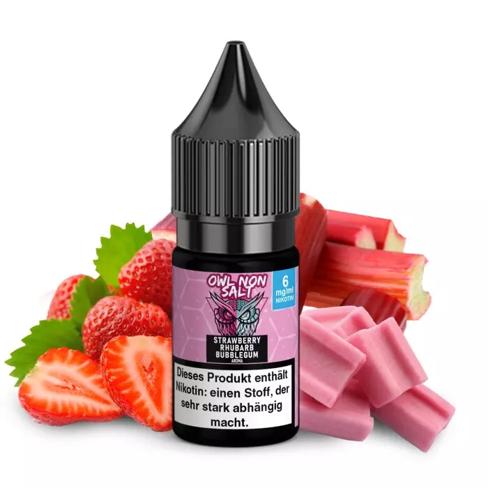 OWL Non-Salt - Strawberry Rhubarb Bubblegum - 10ml Liquid