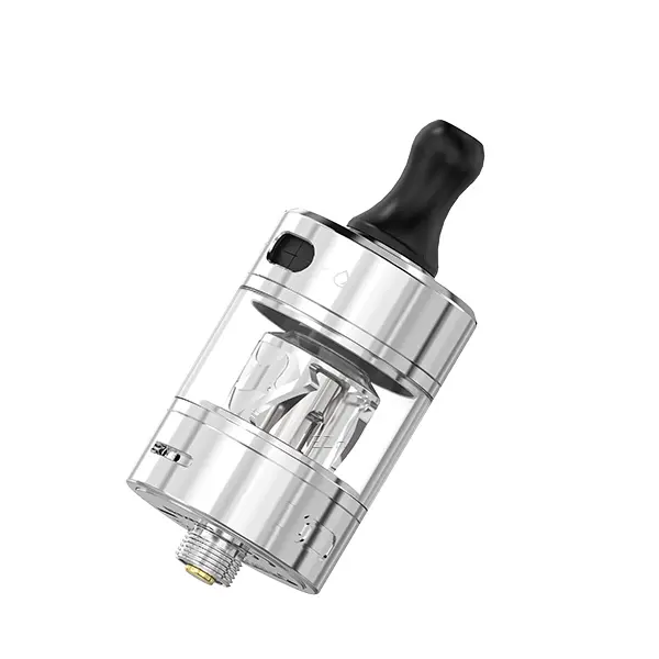 Advken Manta MTL Tank Verdampfer in Silber mit schwarzem Drip-Tip, Seitenansicht