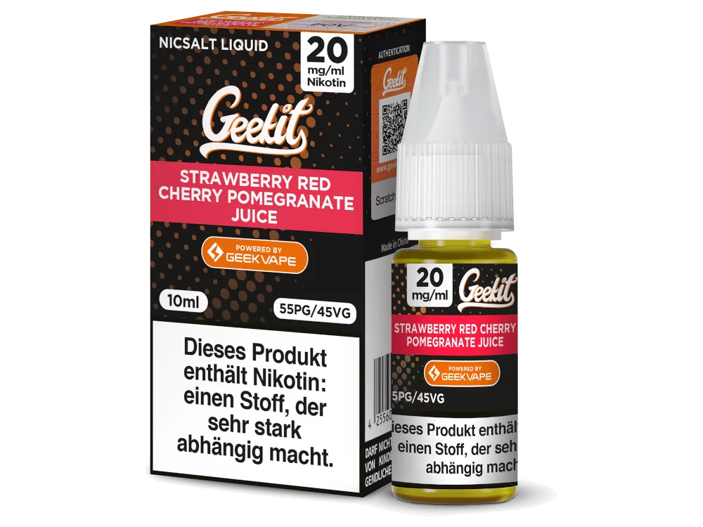 Geekit - Strawberry Red Cherry Pomegranate - 10ml Nikotinsalz-Liquid
