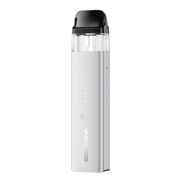 Vaporesso XROS SE Pod Kit in Matte Silver – schlankes Pod-System in Silber-Weiß, Frontansicht