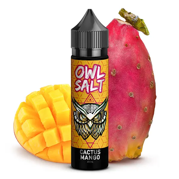 OWL Salt Cactus Mango Longfill 60ml Flasche mit Mango und Kaktusfeige im Hintergrund