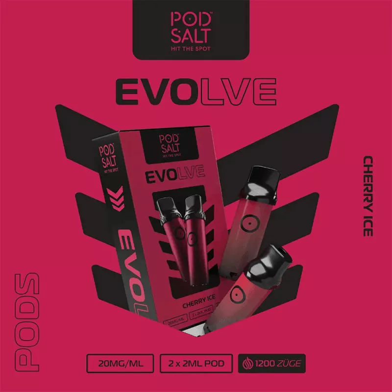 2x Pod Salt Evolve Prefilled Pod - Cherry Ice 20mg
