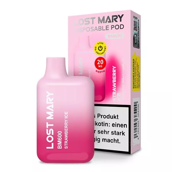 Lost Mary - BM600 CP Einweg E-Zigarette - Strawberry Ice 20mg/ml