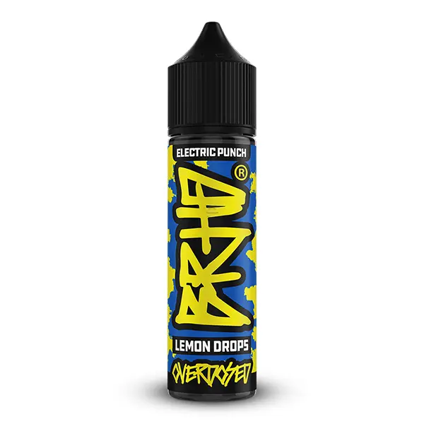 Barehead Electric Punch Lemon Drops Longfill – 60ml Longfill-Flasche mit blau-gelbem Design, Frontansicht