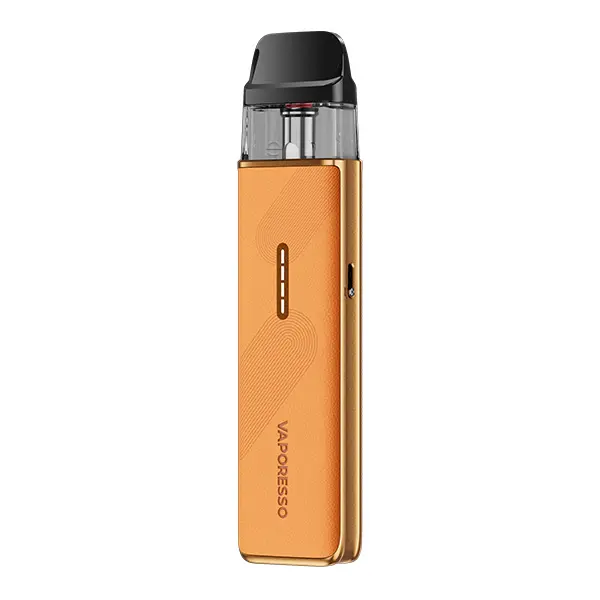 Vaporesso XROS 5 Mini Pod Kit Leather Edition in Retro Orange – schlankes Pod-System in Lederoptik, Frontansicht