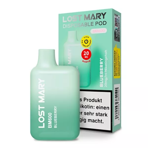 Lost Mary - BM600 CP Einweg E-Zigarette - Blueberry 20mg/ml Lost Mary - BM600 CP Einweg E-Zigarette - Blueberry 20mg/ml