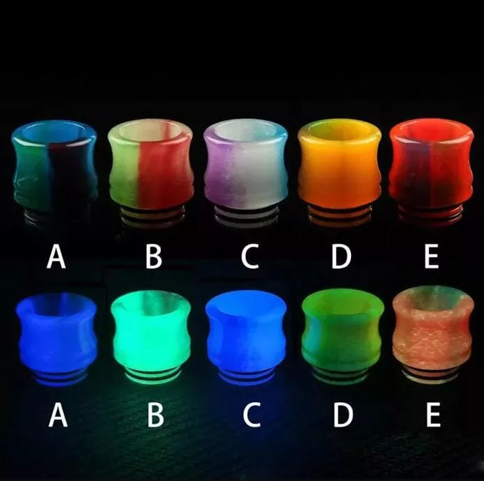 810 DripTip D0128 in 10 verschiedenen Farben, leuchtende Resin-Varianten in zwei Reihen à 5 Stück