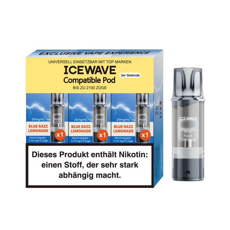 3x Icewave Prefilled Pod - Blue Razz Lemonade