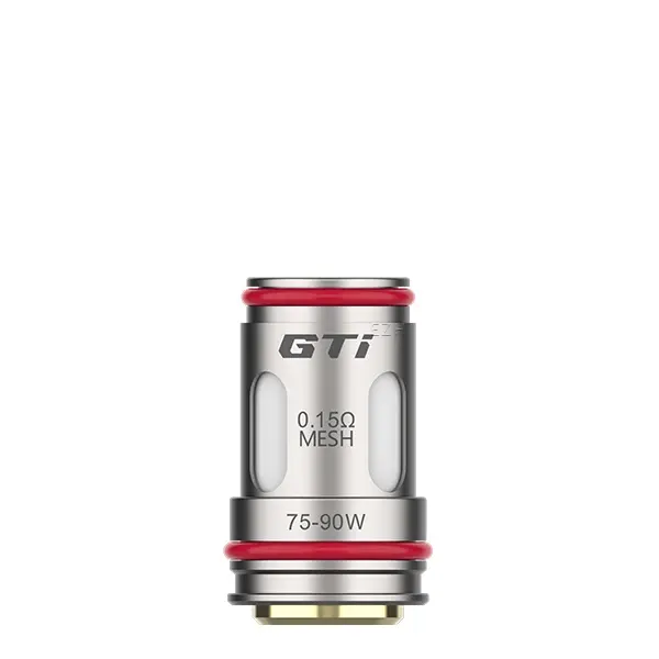 Vaporesso GTI Mesh Coil Verdampferkopf 0.15 Ohm, einzelne silberne Spule mit rotem Ring, 70-80W