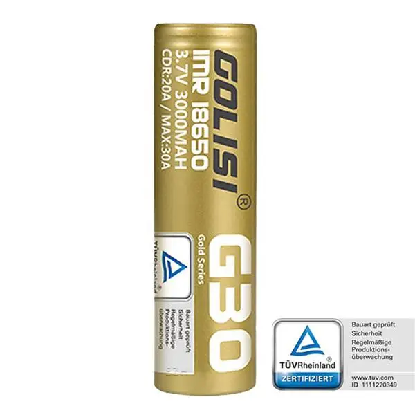 Golisi G30 18650 Akku - 20A / 3000mAh incl. Case Golisi G30 18650 Akku - 20A / 3000mAh incl. Case