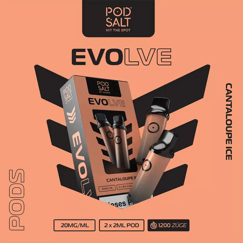 2x Pod Salt Evolve Prefilled Pod - Cantaloupe Ice 20mg 2x Pod Salt Evolve Prefilled Pod - Cantaloupe Ice 20mg