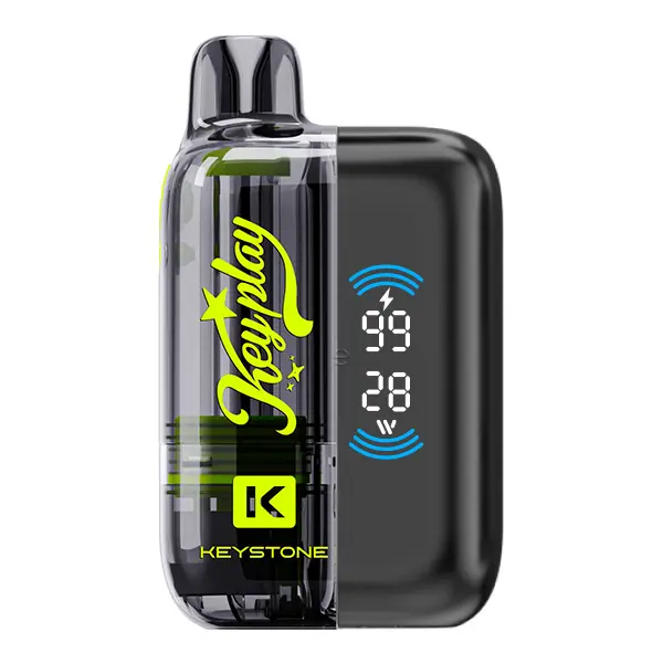 Keystone Keyplay Pod Kit in Schwarz mit rundem LED-Display und Keyplay-Schriftzug