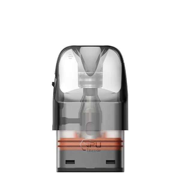 GeekVape Q Ersatz-Pod 3 ml – transparenter Pod mit rotem Coil-Bereich, seitliche Ansicht