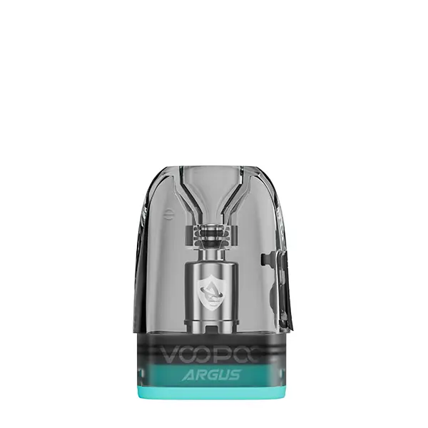 VooPoo Argus V2 Ersatz-Pod 3ml mit türkisem Akzent, transparentes Gehäuse, Top-Fill-Öffnung sichtbar